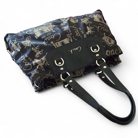 Coach Peyton Graphic Horse & Carriage Black Satchel Bag - Picture 13 of 13